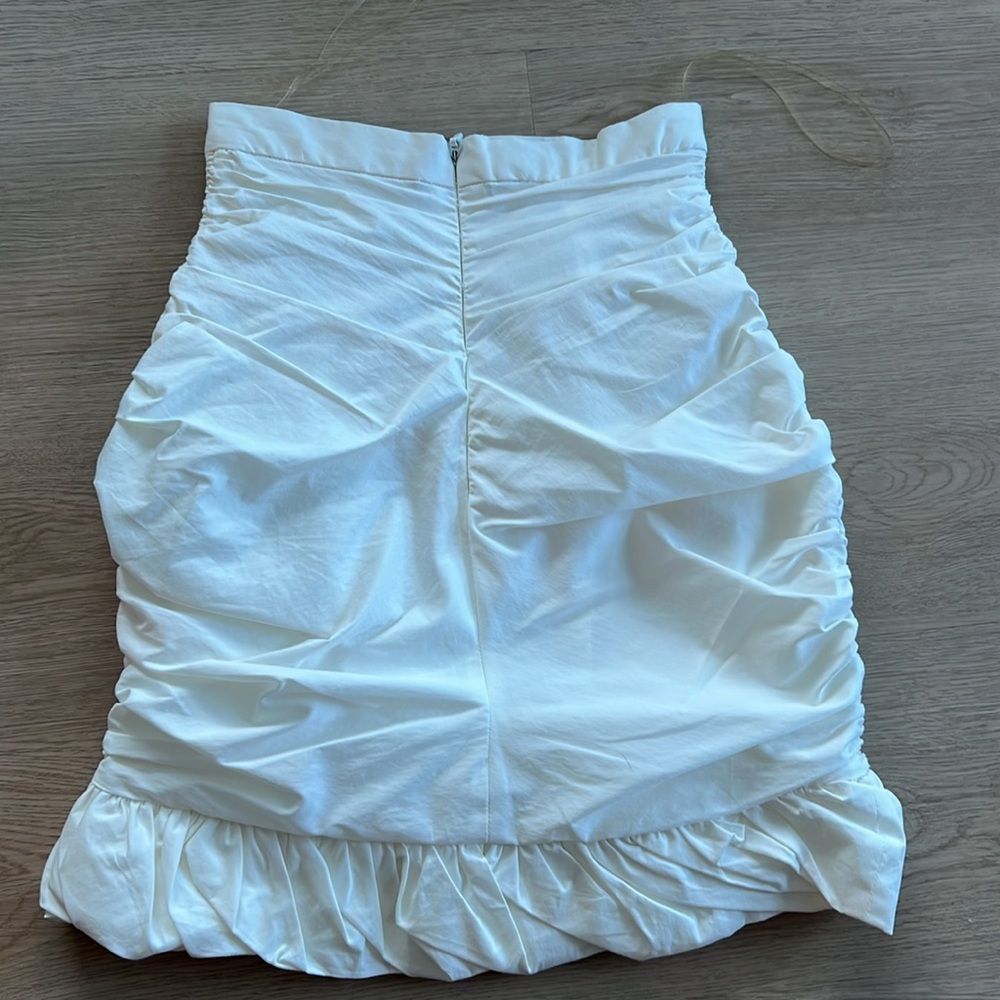 White Ruched Mini Dress - Picture 3 of 3